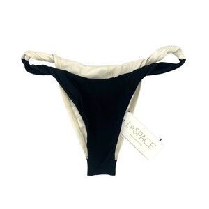 L Space Lovegood Bikini Bottom Classic in Black Cream Size S NEW